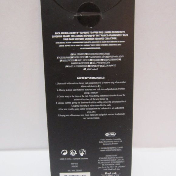 Revolution Rock & Roll Beauty Ltd Ed Ozzy Nail Set~40 Piece Assorted Nail Decals - Picture 2 of 3